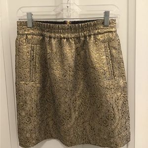 Loft Gold Brocade Skirt XS